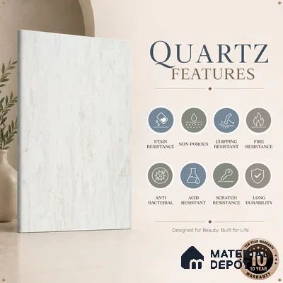 Belina Quartz QR 00254 Ivory Drift Helsinki Series 11.42 ft x 6.6 ft Quartz - 20 mm | 10 Years and Replacement Warranty | Suitable for Kitchen, Restaurant, Counter Tops, Dining, Reception, office
