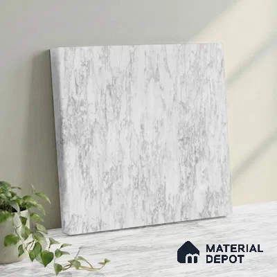 Belina Quartz QR 00255 Silver Cascade Helsinki Series 11.42 ft x 6.6 ft Quartz - 20 mm | 10 Years and Replacement Warranty | Suitable for Kitchen, Restaurant, Counter Tops, Dining, Reception, office