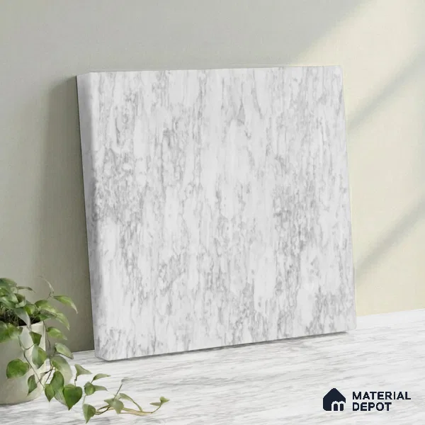 Belina Quartz QR 00255 Silver Cascade Helsinki Series 11.42 ft x 6.6 ft Quartz - 20 mm | 10 Years and Replacement Warranty | Suitable for Kitchen, Restaurant, Counter Tops, Dining, Reception, office