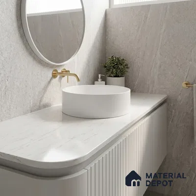 Belina Quartz QR 00257 Ivory Drift Helsinki Series 11.42 ft x 6.6 ft Quartz - 20 mm | 10 Years and Replacement Warranty | Suitable for Kitchen, Restaurant, Counter Tops, Dining, Reception, office