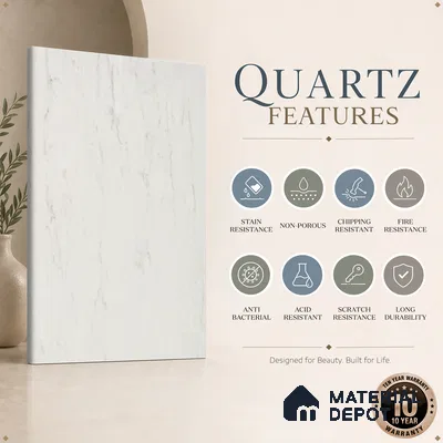 Belina Quartz QR 00257 Ivory Drift Helsinki Series 11.42 ft x 6.6 ft Quartz - 20 mm | 10 Years and Replacement Warranty | Suitable for Kitchen, Restaurant, Counter Tops, Dining, Reception, office