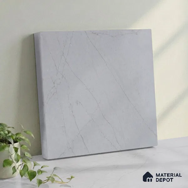 Belina Quartz QR 00262 Silver Veil Helsinki Series 11.42 ft x 6.6 ft Quartz - 20 mm | 10 Years and Replacement Warranty | Suitable for Kitchen, Restaurant, Counter Tops, Dining, Reception, office