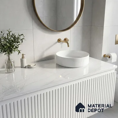 Belina Quartz QR 00263 Whisper Veil Helsinki Series 11.42 ft x 6.6 ft Quartz - 20 mm | 10 Years and Replacement Warranty | Suitable for Kitchen, Restaurant, Counter Tops, Dining, Reception, office