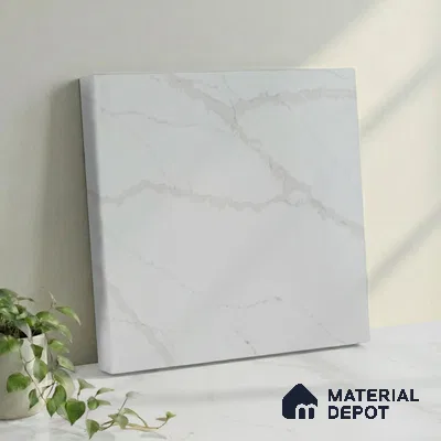 Belina Quartz QR 00264 Serene Cascade Helsinki Series 11.42 ft x 6.6 ft Quartz - 20 mm | 10 Years and Replacement Warranty | Suitable for Kitchen, Restaurant, Counter Tops, Dining, Reception, office