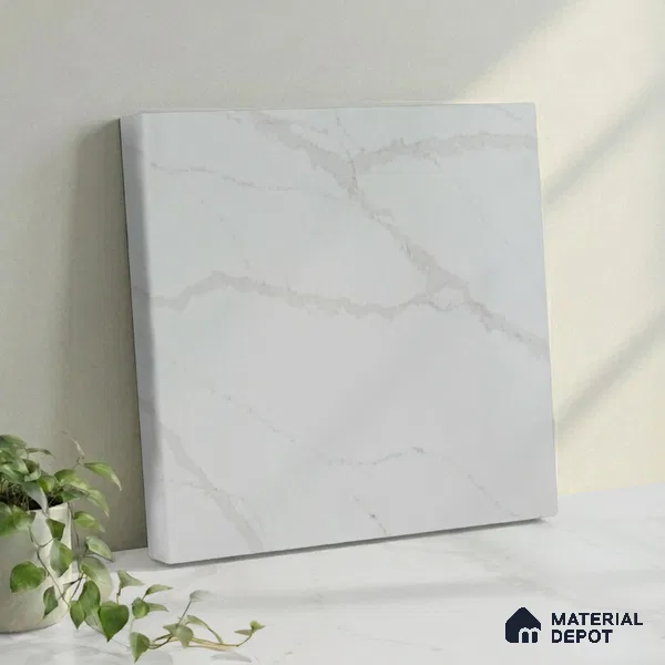 Belina Quartz QR 00264 Serene Cascade Helsinki Series 11.42 ft x 6.6 ft Quartz - 20 mm | 10 Years and Replacement Warranty | Suitable for Kitchen, Restaurant, Counter Tops, Dining, Reception, office