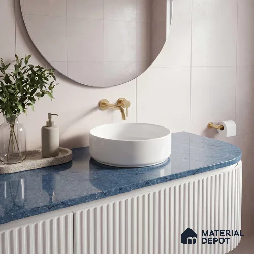 Belina Quartz QR 00269 Azure Cascade Value Series 10.5 ft x 5.25 ft Quartz - 20 mm | 5 Years Warranty | Suitable for Kitchen, Restaurant, Counter Tops, Dining, Reception, office
