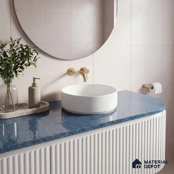 Belina Quartz QR 00269 Azure Cascade Value Series 10.5 ft x 5.25 ft Quartz - 20 mm | 5 Years Warranty | Suitable for Kitchen, Restaurant, Counter Tops, Dining, Reception, office