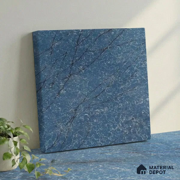 Belina Quartz QR 00269 Azure Cascade Value Series 10.5 ft x 5.25 ft Quartz - 20 mm | 5 Years Warranty | Suitable for Kitchen, Restaurant, Counter Tops, Dining, Reception, office