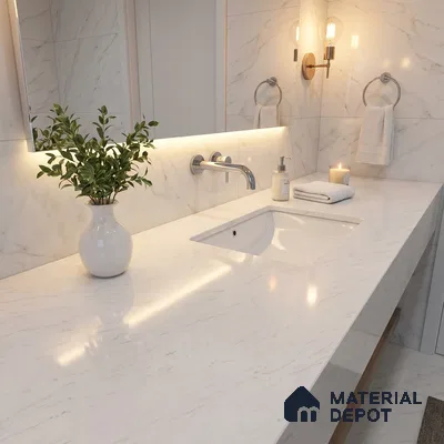 Belina Quartz QR 00270 Savoy Mist Value Series 10.66 ft x 5.41 ft Quartz - 20 mm | 5 Years Warranty | Suitable for Kitchen, Restaurant, Counter Tops, Dining, Reception, office