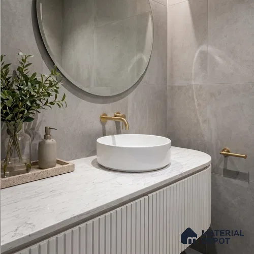 Belina Quartz QR 00272 Frosted Stratus Helsinki Series 11.42 ft x 6.59 ft Quartz - 20 mm | 10 Years and Replacement Warranty | Suitable for Kitchen, Restaurant, Counter Tops, Dining, Reception, office