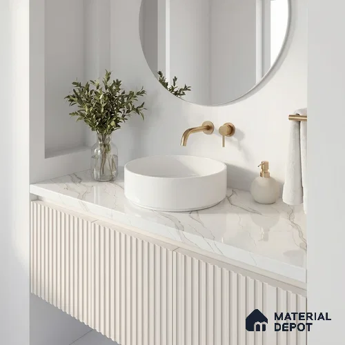 Belina Quartz QR 00273 Serene Cascade Value Series 10.66 ft x 5.41 ft Quartz - 20 mm | 5 Years Warranty | Suitable for Kitchen, Restaurant, Counter Tops, Dining, Reception, office