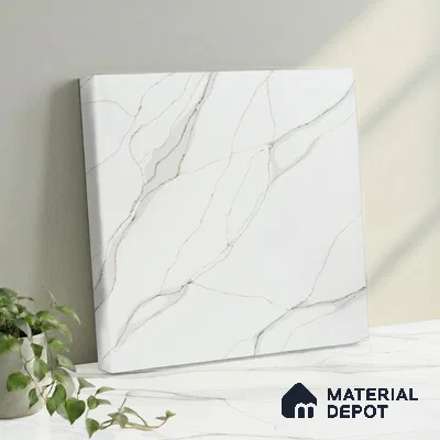 Belina Quartz QR 00273 Serene Cascade Value Series 10.66 ft x 5.41 ft Quartz - 20 mm | 5 Years Warranty | Suitable for Kitchen, Restaurant, Counter Tops, Dining, Reception, office