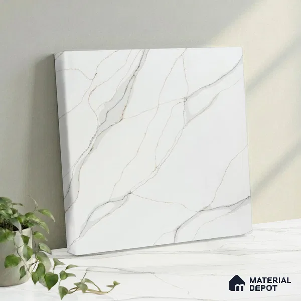 Belina Quartz QR 00273 Serene Cascade Value Series 10.66 ft x 5.41 ft Quartz - 20 mm | 5 Years Warranty | Suitable for Kitchen, Restaurant, Counter Tops, Dining, Reception, office
