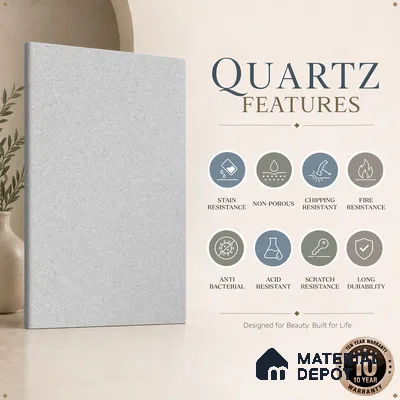 Belina Quartz QR 00280 Marosa Gold Helsinki Series 10.5 ft x 5.35 ft Quartz - 20 mm | 10 Years and Replacement Warranty | Suitable for Kitchen, Restaurant, Counter Tops, Dining, Reception, office