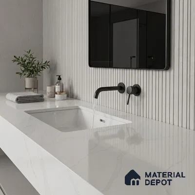 Belina Quartz QR 00284 Madura Royale Gold Helsinki Series 10.5 ft x 5.35 ft Quartz - 20 mm | 10 Years and Replacement Warranty | Suitable for Kitchen, Restaurant, Counter Tops, Dining, Reception, office