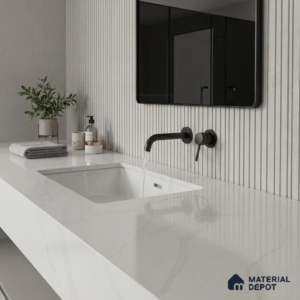 Belina Quartz QR 00284 Madura Royale Gold Helsinki Series 10.5 ft x 5.35 ft Quartz - 20 mm | 10 Years and Replacement Warranty | Suitable for Kitchen, Restaurant, Counter Tops, Dining, Reception, office