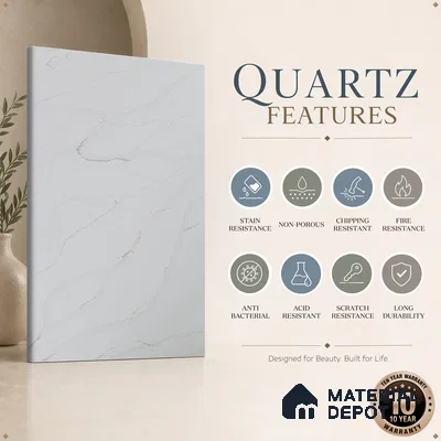 Belina Quartz QR 00284 Madura Royale Gold Helsinki Series 10.5 ft x 5.35 ft Quartz - 20 mm | 10 Years and Replacement Warranty | Suitable for Kitchen, Restaurant, Counter Tops, Dining, Reception, office