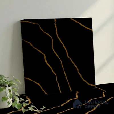 Belina Quartz QR 00291 Calacatta Golden Satwario Helsinki Series 10.5 ft x 5.35 ft Quartz - 20 mm | 10 Years and Replacement Warranty | Suitable for Kitchen, Restaurant, Counter Tops, Dining, Reception, office