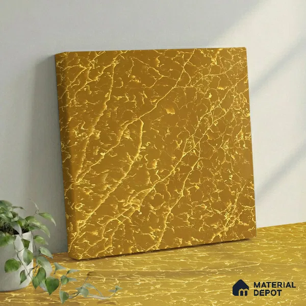 Belina Quartz QR 00298 Onyx Golden Imperiale Helsinki Series 10.5 ft x 5.35 ft Quartz - 20 mm | 10 Years and Replacement Warranty | Suitable for Kitchen, Restaurant, Counter Tops, Dining, Reception, office