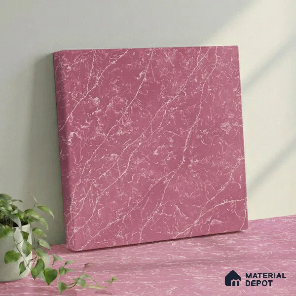 Belina Quartz QR 00299 Onyx Pink Rosella Helsinki Series 10.5 ft x 5.35 ft Quartz - 20 mm | 10 Years and Replacement Warranty | Suitable for Kitchen, Restaurant, Counter Tops, Dining, Reception, office