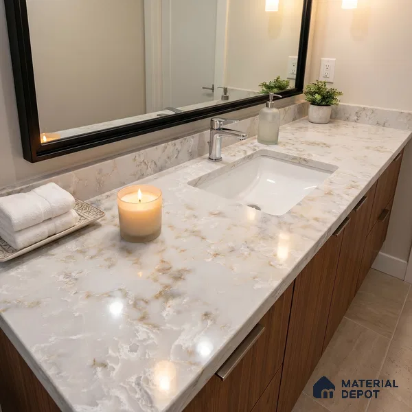 Belina Quartz QR 00300 Majestic Onyx Helsinki Series 10.5 ft x 5.35 ft Quartz - 20 mm | 10 Years and Replacement Warranty | Suitable for Kitchen, Restaurant, Counter Tops, Dining, Reception, office