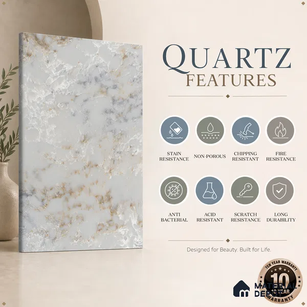 Belina Quartz QR 00300 Majestic Onyx Helsinki Series 10.5 ft x 5.35 ft Quartz - 20 mm | 10 Years and Replacement Warranty | Suitable for Kitchen, Restaurant, Counter Tops, Dining, Reception, office