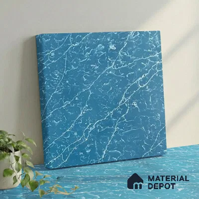 Belina Quartz QR 00301 Onyx Azure Helsinki Series 10.5 ft x 5.35 ft Quartz - 20 mm | 10 Years and Replacement Warranty | Suitable for Kitchen, Restaurant, Counter Tops, Dining, Reception, office