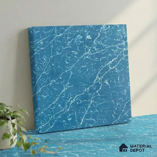 Belina Quartz QR 00301 Onyx Azure Helsinki Series 10.5 ft x 5.35 ft Quartz - 20 mm | 10 Years and Replacement Warranty | Suitable for Kitchen, Restaurant, Counter Tops, Dining, Reception, office