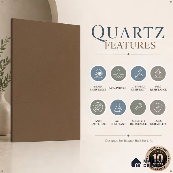Belina Quartz QR 00303 Cosmo Cream Helsinki Series 10.5 ft x 5.35 ft Quartz - 20 mm | 10 Years and Replacement Warranty | Suitable for Kitchen, Restaurant, Counter Tops, Dining, Reception, office