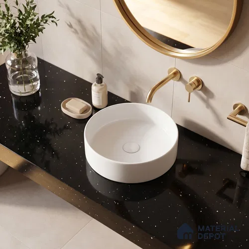 Belina Quartz QR 00311 Black Nova Helsinki Series 10.5 ft x 5.35 ft Quartz - 20 mm | 10 Years and Replacement Warranty | Suitable for Kitchen, Restaurant, Counter Tops, Dining, Reception, office