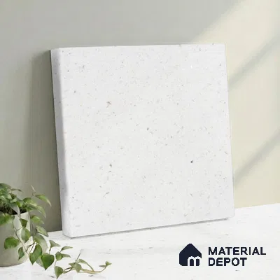 Belina Quartz QR 00314 Snow Shimmer Helsinki Series 10.5 ft x 5.35 ft Quartz - 20 mm | 10 Years and Replacement Warranty | Suitable for Kitchen, Restaurant, Counter Tops, Dining, Reception, office