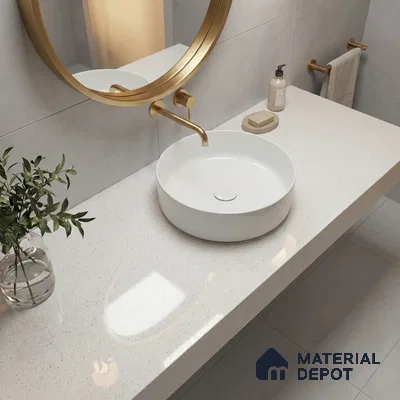 Belina Quartz QR 00315 C White Dunes Helsinki Series 10.5 ft x 2.66 ft Quartz - 20 mm | 10 Years and Replacement Warranty | Suitable for Kitchen, Restaurant, Counter Tops, Dining, Reception, office