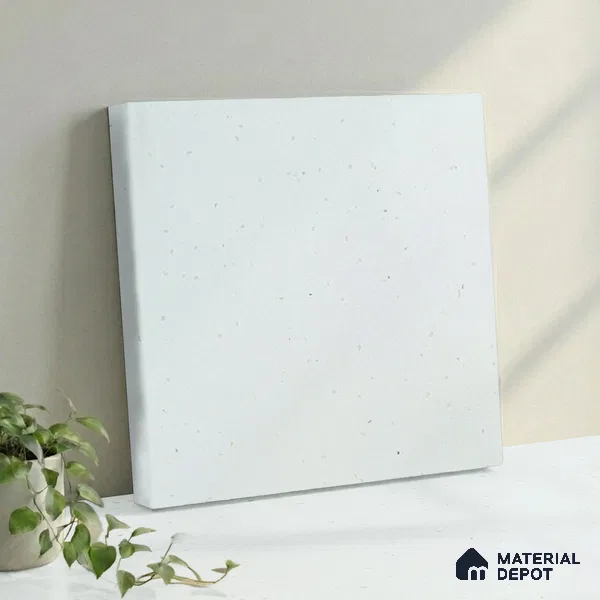 Belina Quartz QR 00316 Winter Snowfall Helsinki Series 10.5 ft x 5.35 ft Quartz - 20 mm | 10 Years and Replacement Warranty | Suitable for Kitchen, Restaurant, Counter Tops, Dining, Reception, office