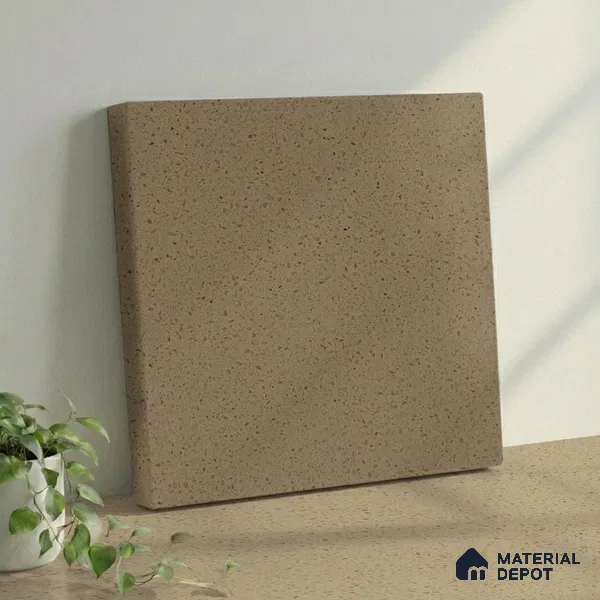 Belina Quartz QR 00317 Cream Glacier Helsinki Series 10.5 ft x 5.35 ft Quartz - 20 mm | 10 Years and Replacement Warranty | Suitable for Kitchen, Restaurant, Counter Tops, Dining, Reception, office