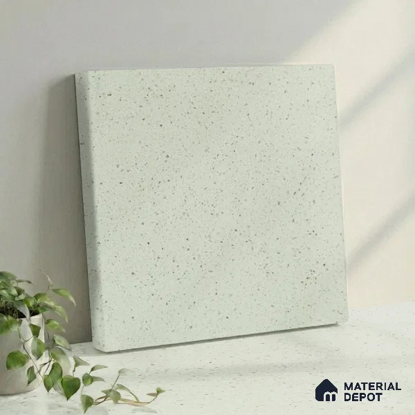 Belina Quartz QR 00319 Frosted Ice Helsinki Series 10.5 ft x 5.35 ft Quartz - 20 mm | 10 Years and Replacement Warranty | Suitable for Kitchen, Restaurant, Counter Tops, Dining, Reception, office