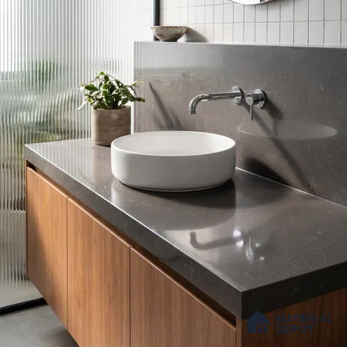 Belina Quartz QR 00320 Carrara Cloud Grey Helsinki Series 10.5 ft x 5.35 ft Quartz - 20 mm | 10 Years and Replacement Warranty | Suitable for Kitchen, Restaurant, Counter Tops, Dining, Reception, office