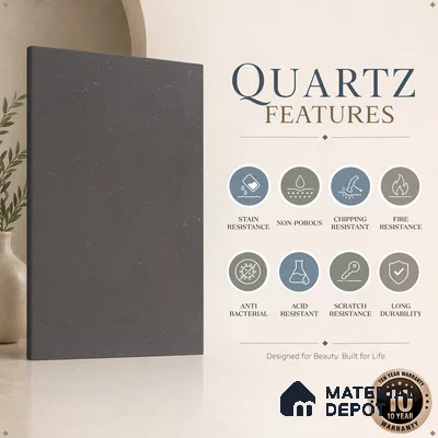 Belina Quartz QR 00320 Carrara Cloud Grey Helsinki Series 10.5 ft x 5.35 ft Quartz - 20 mm | 10 Years and Replacement Warranty | Suitable for Kitchen, Restaurant, Counter Tops, Dining, Reception, office