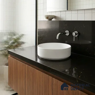 Belina Quartz QR 00321 B Carrara Golden Glow Helsinki Series 10.5 ft x 4.82 ft Quartz - 20 mm | 10 Years and Replacement Warranty | Suitable for Kitchen, Restaurant, Counter Tops, Dining, Reception, office