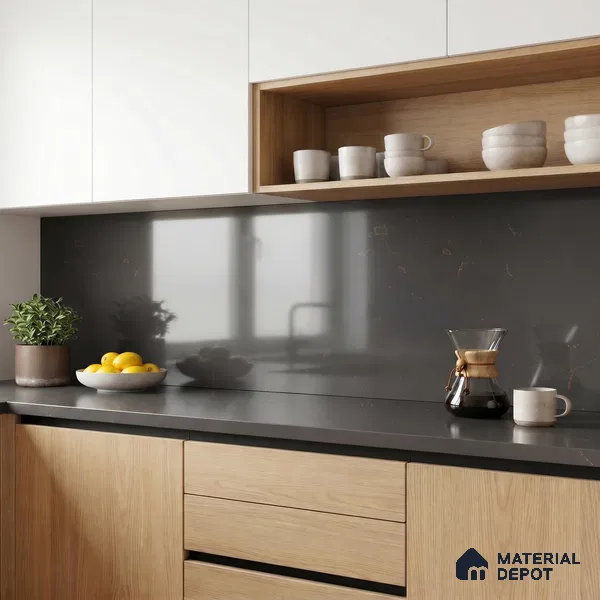 Belina Quartz QR 00321 B Carrara Golden Glow Helsinki Series 10.5 ft x 4.82 ft Quartz - 20 mm | 10 Years and Replacement Warranty | Suitable for Kitchen, Restaurant, Counter Tops, Dining, Reception, office
