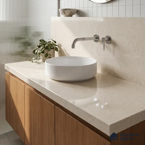 Belina Quartz QR 00325 Creston Helsinki Series 10.5 ft x 5.35 ft Quartz - 20 mm | 10 Years and Replacement Warranty | Suitable for Kitchen, Restaurant, Counter Tops, Dining, Reception, office