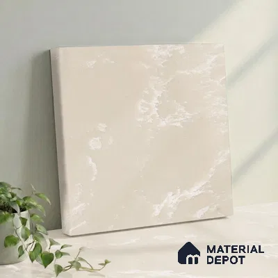 Belina Quartz QR 00327 Aqua Cloud Cream Helsinki Series 10.5 ft x 5.35 ft Quartz - 20 mm | 10 Years and Replacement Warranty | Suitable for Kitchen, Restaurant, Counter Tops, Dining, Reception, office