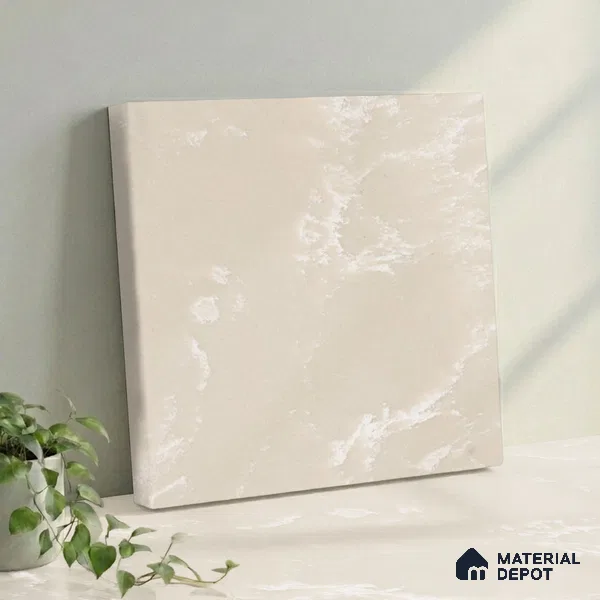 Belina Quartz QR 00327 Aqua Cloud Cream Helsinki Series 10.5 ft x 5.35 ft Quartz - 20 mm | 10 Years and Replacement Warranty | Suitable for Kitchen, Restaurant, Counter Tops, Dining, Reception, office