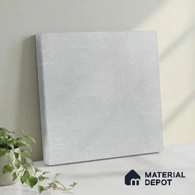 Belina Quartz QR 00328 Aqua Drift White Helsinki Series 10.5 ft x 5.35 ft Quartz - 20 mm | 10 Years and Replacement Warranty | Suitable for Kitchen, Restaurant, Counter Tops, Dining, Reception, office