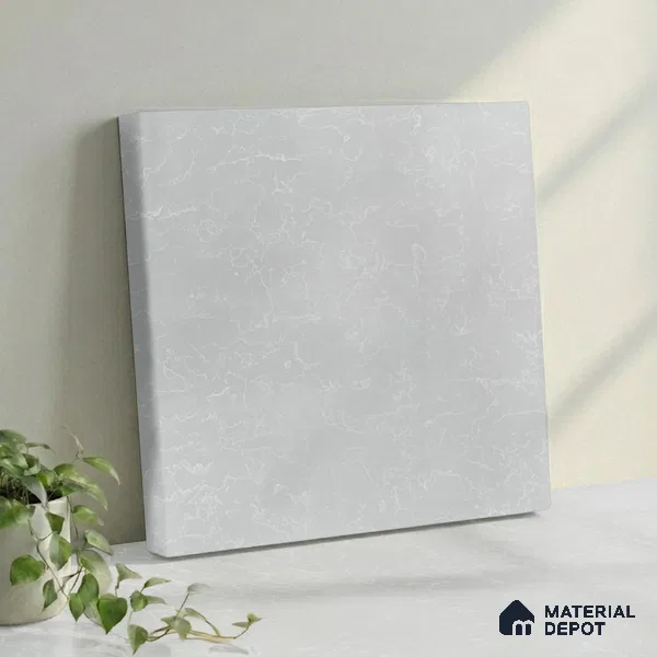 Belina Quartz QR 00328 Aqua Drift White Helsinki Series 10.5 ft x 5.35 ft Quartz - 20 mm | 10 Years and Replacement Warranty | Suitable for Kitchen, Restaurant, Counter Tops, Dining, Reception, office