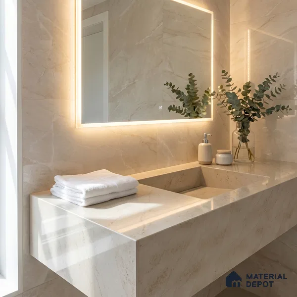 Belina Quartz QR 00330 Celestia Royale Gold Helsinki Series 10.5 ft x 5.35 ft Quartz - 20 mm | 10 Years and Replacement Warranty | Suitable for Kitchen, Restaurant, Counter Tops, Dining, Reception, office