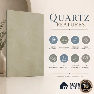 Belina Quartz QR 00330 Celestia Royale Gold Helsinki Series 10.5 ft x 5.35 ft Quartz - 20 mm | 10 Years and Replacement Warranty | Suitable for Kitchen, Restaurant, Counter Tops, Dining, Reception, office