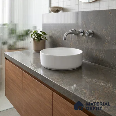Belina Quartz QR 00331 Eclipse Golden Shadow Helsinki Series 10.5 ft x 5.35 ft Quartz - 20 mm | 10 Years and Replacement Warranty | Suitable for Kitchen, Restaurant, Counter Tops, Dining, Reception, office