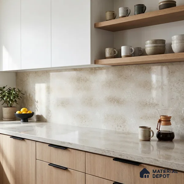 Belina Quartz QR 00332 Auric Imperial Gold Helsinki Series 10.5 ft x 5.35 ft Quartz - 20 mm | 10 Years and Replacement Warranty | Suitable for Kitchen, Restaurant, Counter Tops, Dining, Reception, office