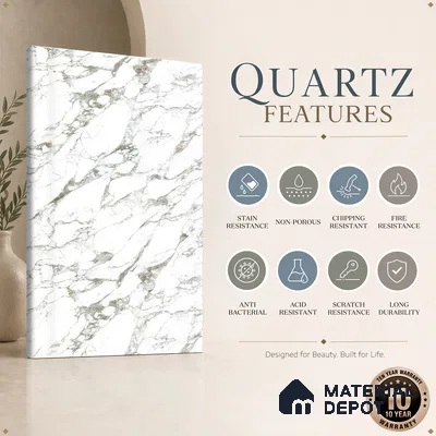 Belina Quartz QR 00336 Premium mystic gold Helsinki Series 10.5 ft x 5.35 ft Quartz - 20 mm | 10 Years and Replacement Warranty | Suitable for Kitchen, Restaurant, Counter Tops, Dining, Reception, office