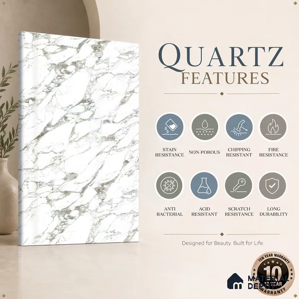 Belina Quartz QR 00336 Premium mystic gold Helsinki Series 10.5 ft x 5.35 ft Quartz - 20 mm | 10 Years and Replacement Warranty | Suitable for Kitchen, Restaurant, Counter Tops, Dining, Reception, office